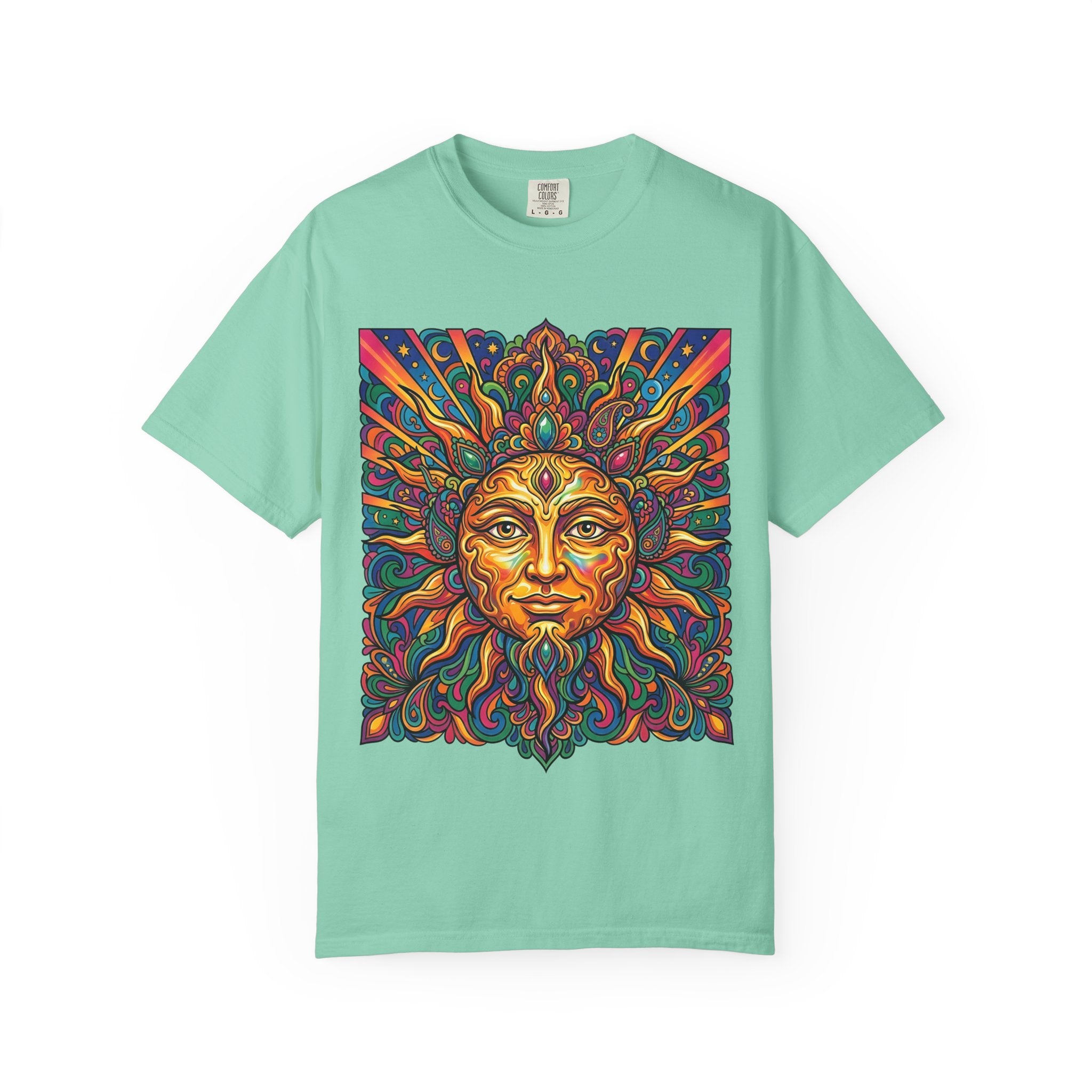 Unisex T-shirt - Psychedelic Sun Boho | Comfort Colors Garment-Dyed
