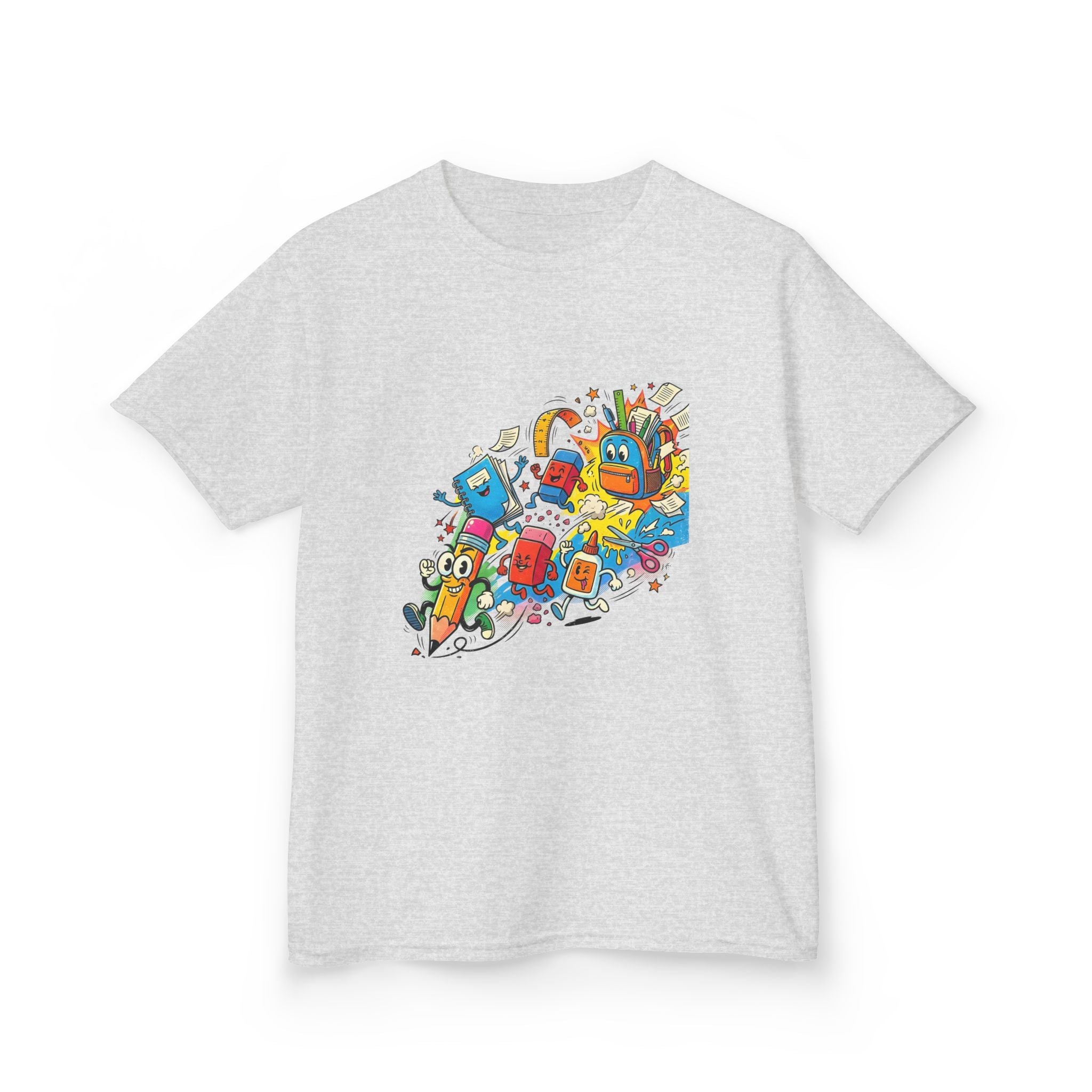 Kids Back to School 2026 Tee - Cartoon School Supplies