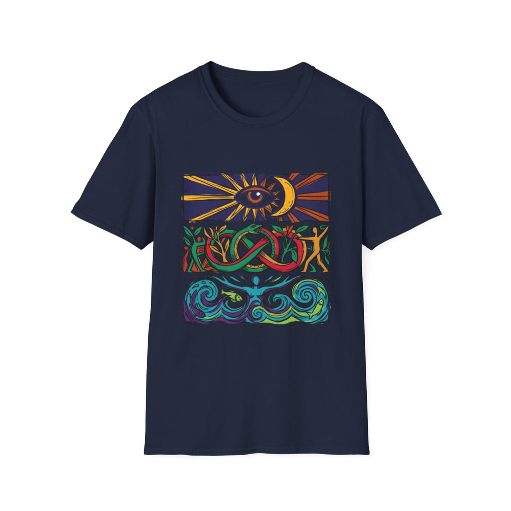 Unisex T-Shirt - Cosmic Folk Art Eye & Snake | Spiritual Nature