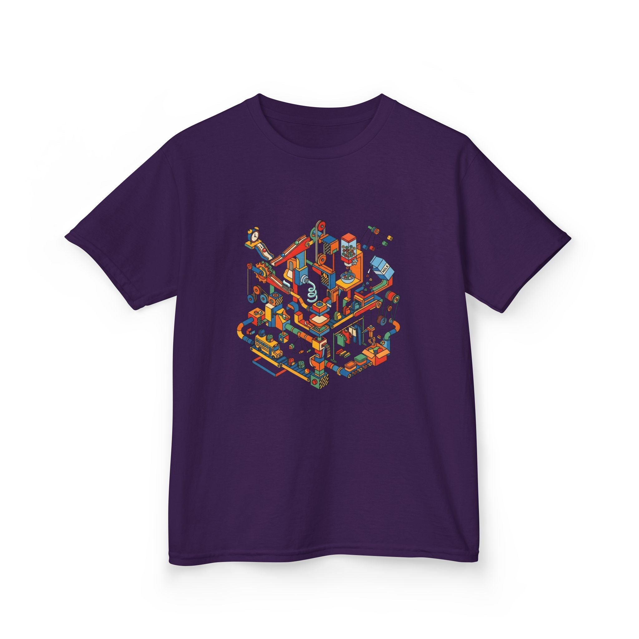 Kids Daily Routine T-Shirt - Whimsical Cartoon Machine