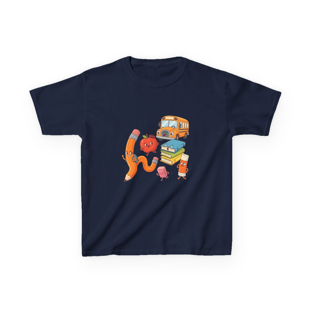 Kids T-Shirt - Cute Cartoon School Supplies | First Day of School