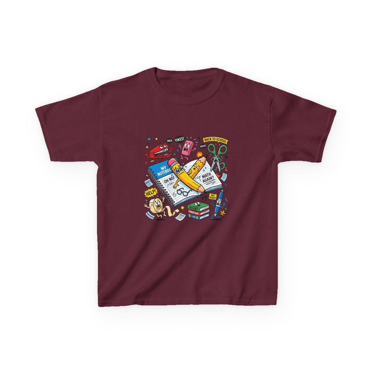 Kids Tee - Back to School Anxiety MEH YIKES! Funny Student