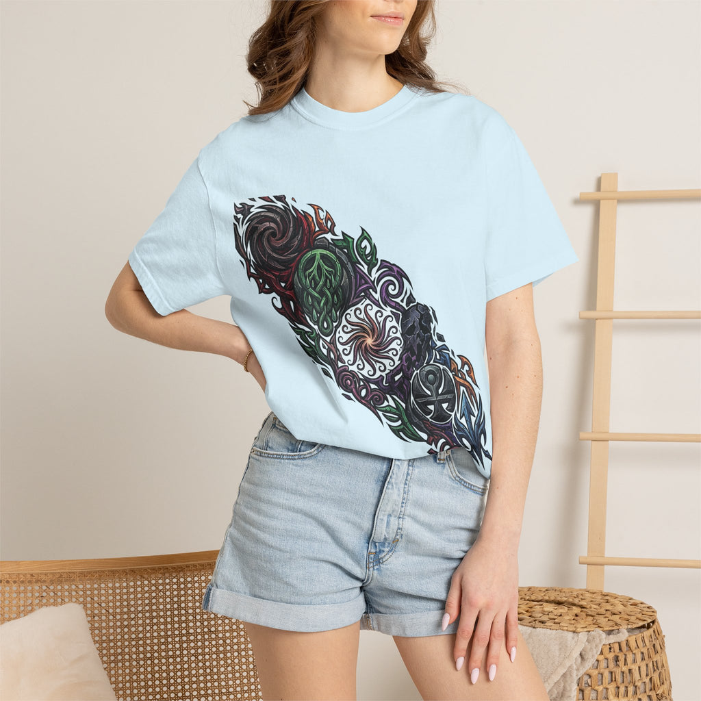 Unisex T-shirt - Dark Fantasy Celtic Skull Ankh | Garment-Dyed