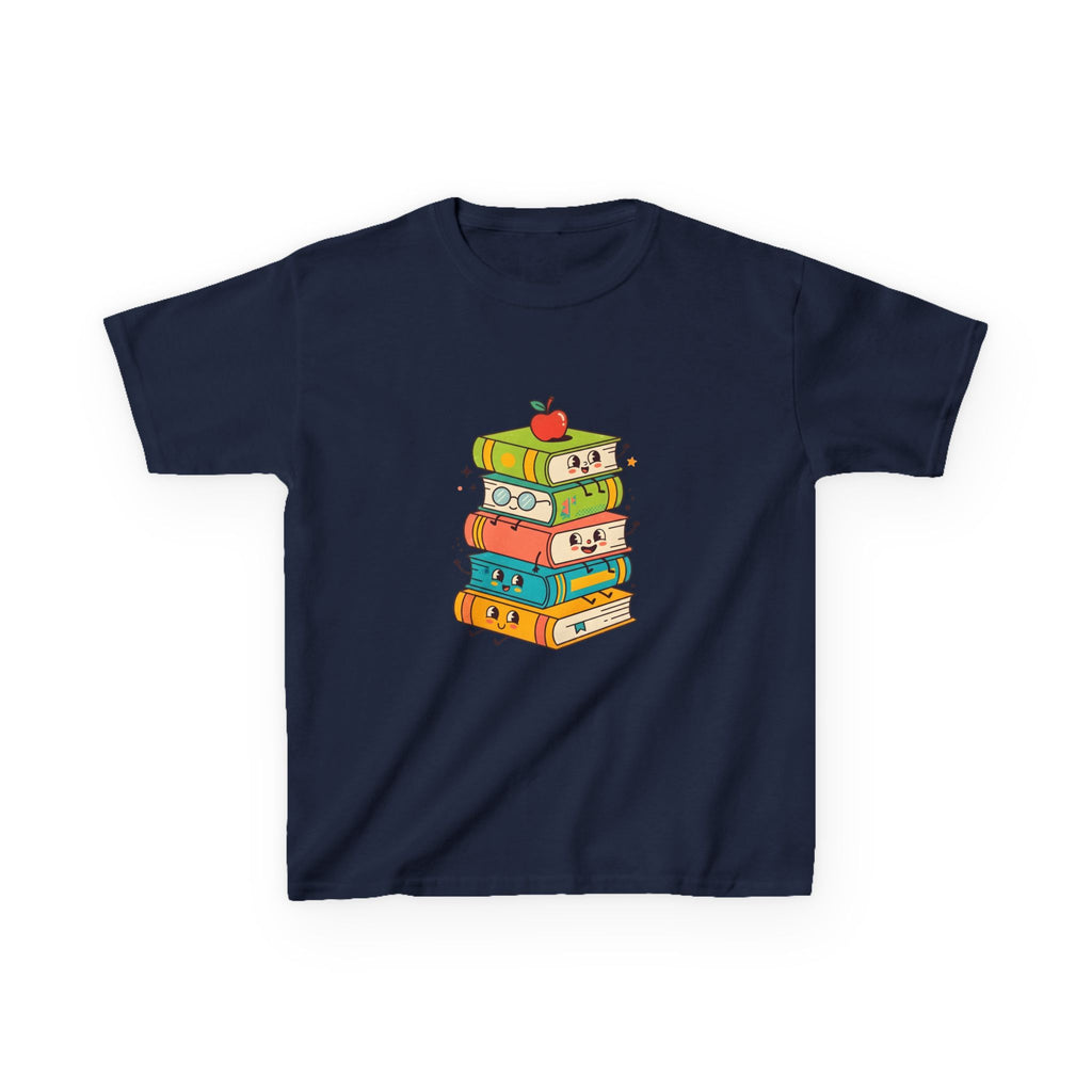 Kids Bookworm Tee - Whimsical Retro Reading & Learning Design