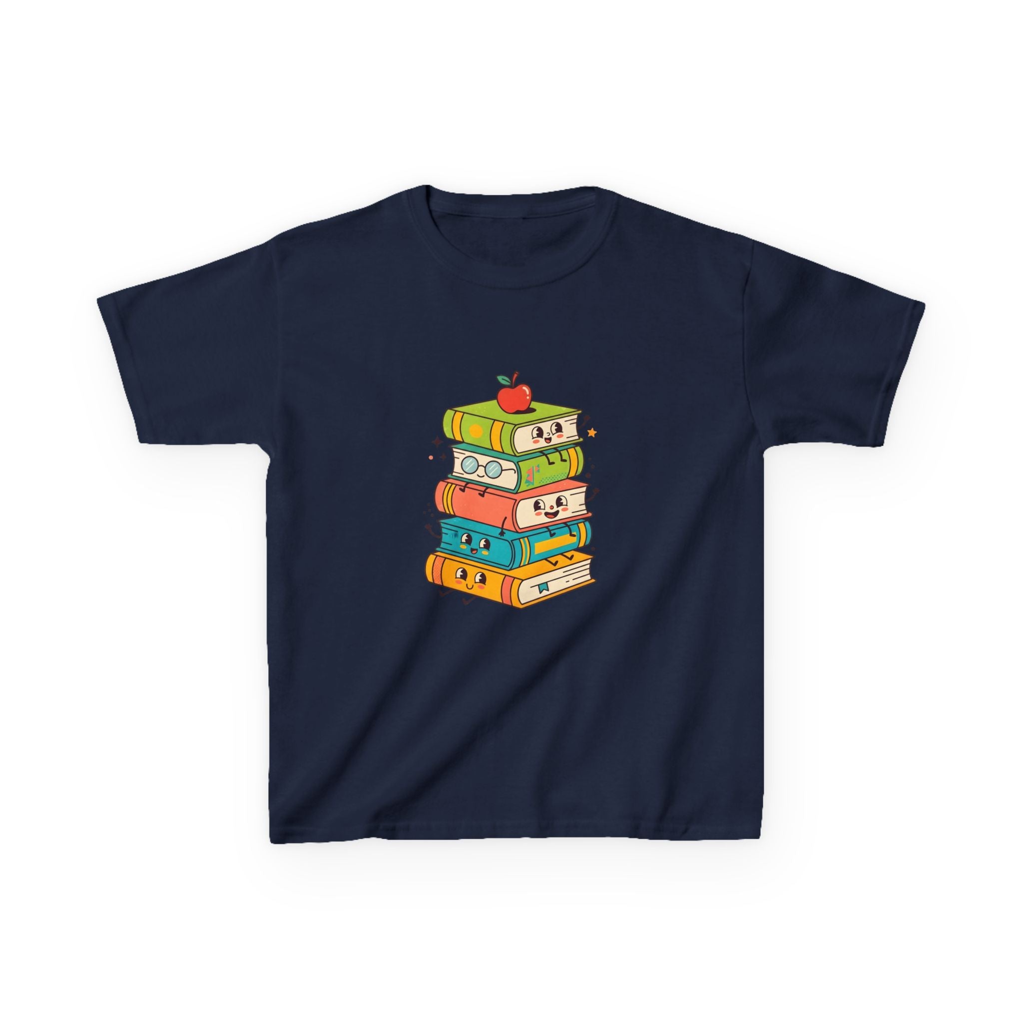 Kids Bookworm Tee - Whimsical Retro Reading & Learning Design