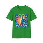 Abstract T-Shirt - Psychedelic Starburst Graphic Tee | Dynamic Blue