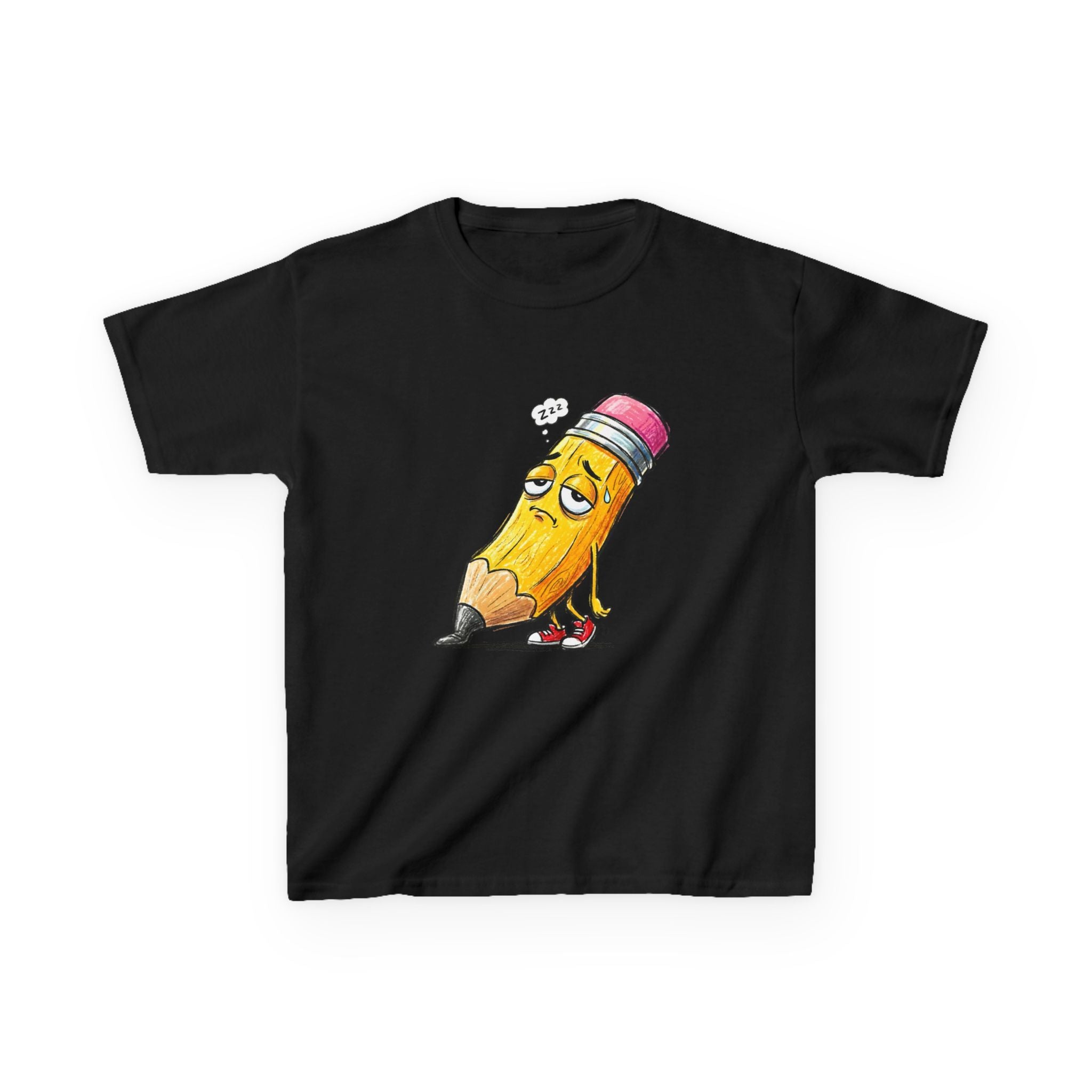 Kids T-Shirt - Tired Pencil Zzz Cartoon | Funny Back to School