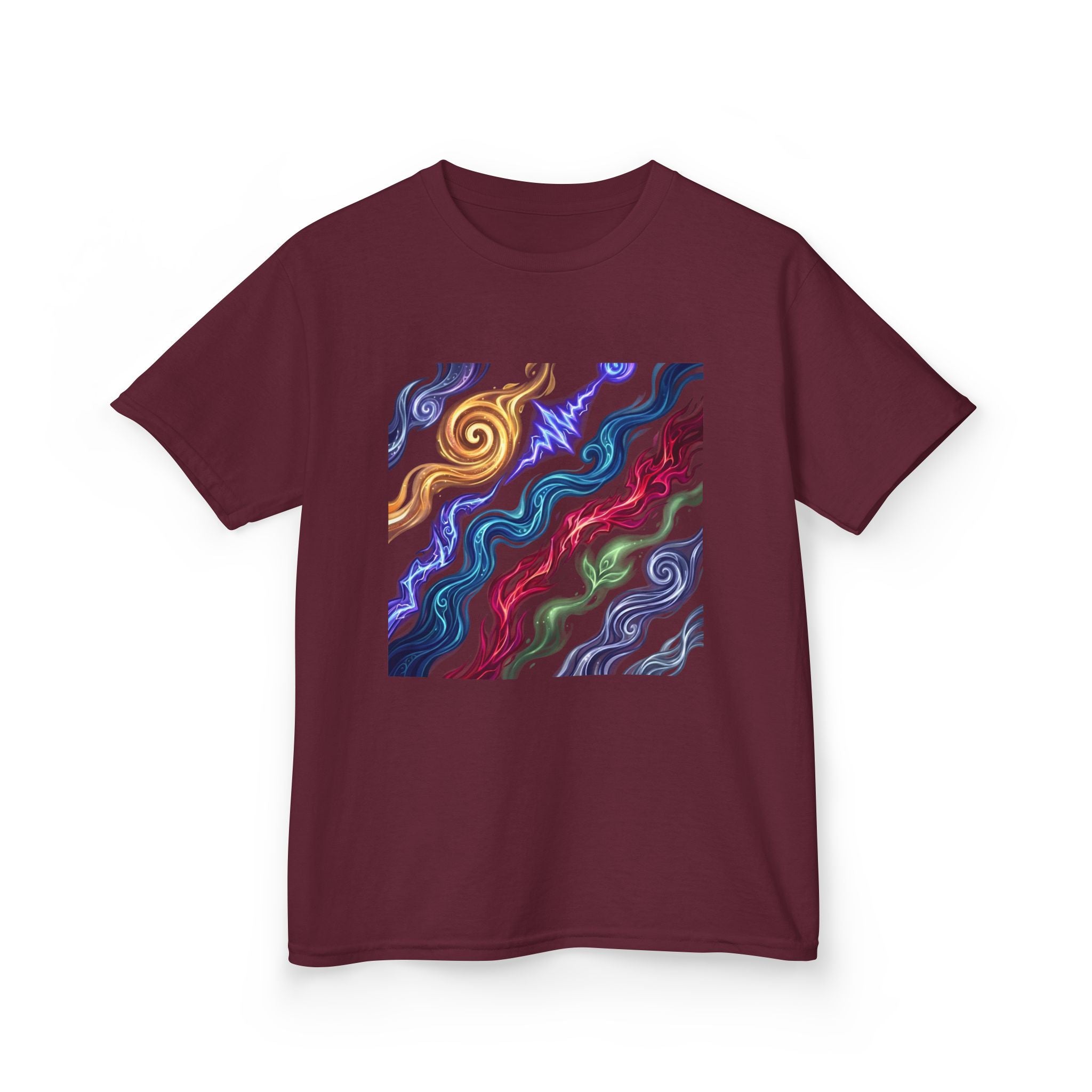 Kids Tee - Vibrant Elemental Magic Energy | Fantasy Glow