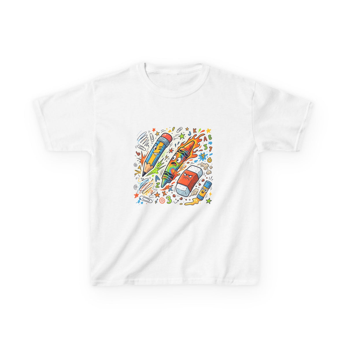 Kids Tee - Vibrant Doodle School Supplies | Back to School
