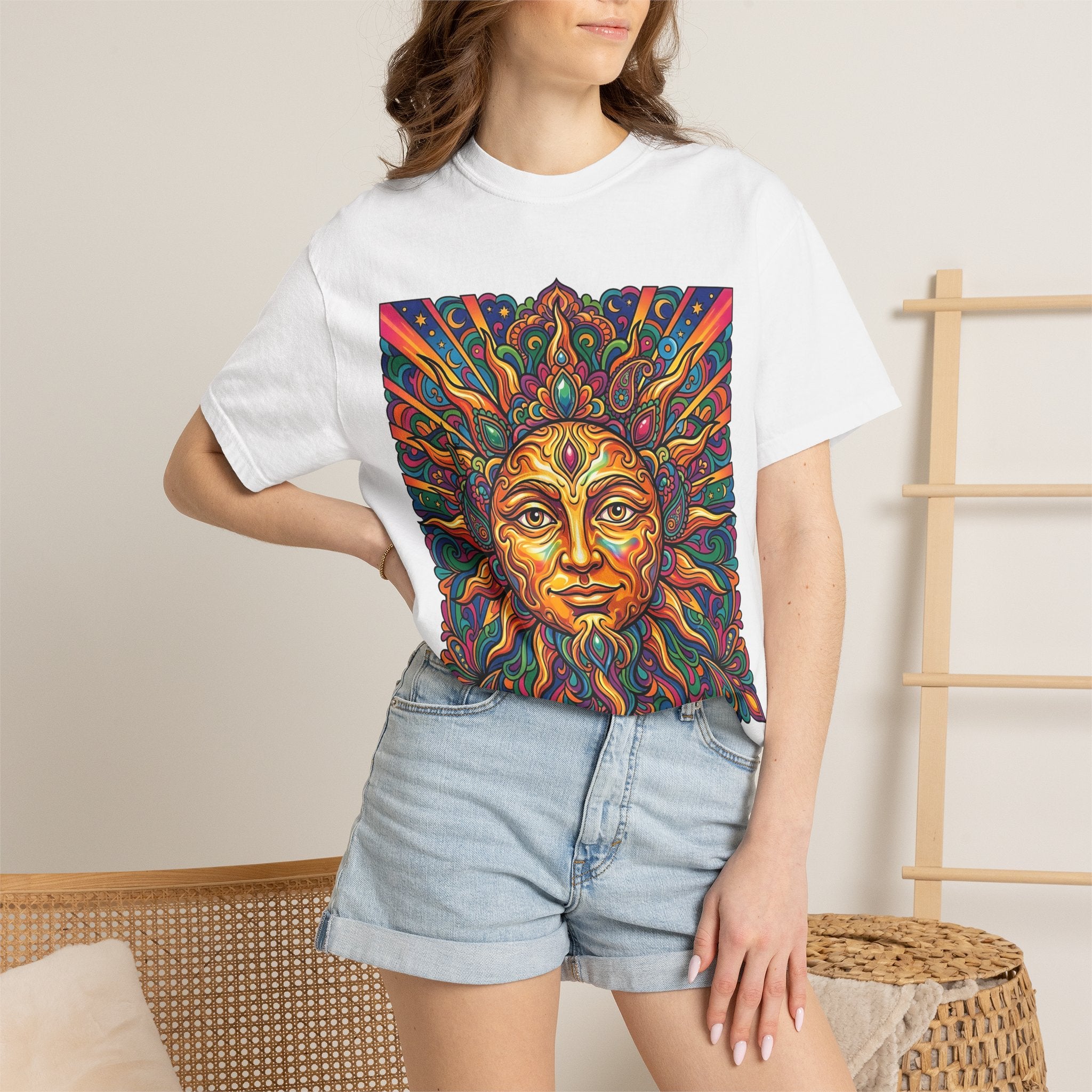 Unisex T-shirt - Psychedelic Sun Boho | Comfort Colors Garment-Dyed