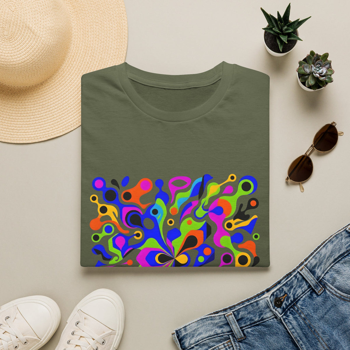 Unisex T-Shirt - Vibrant Organic Abstract | Psychedelic Flow