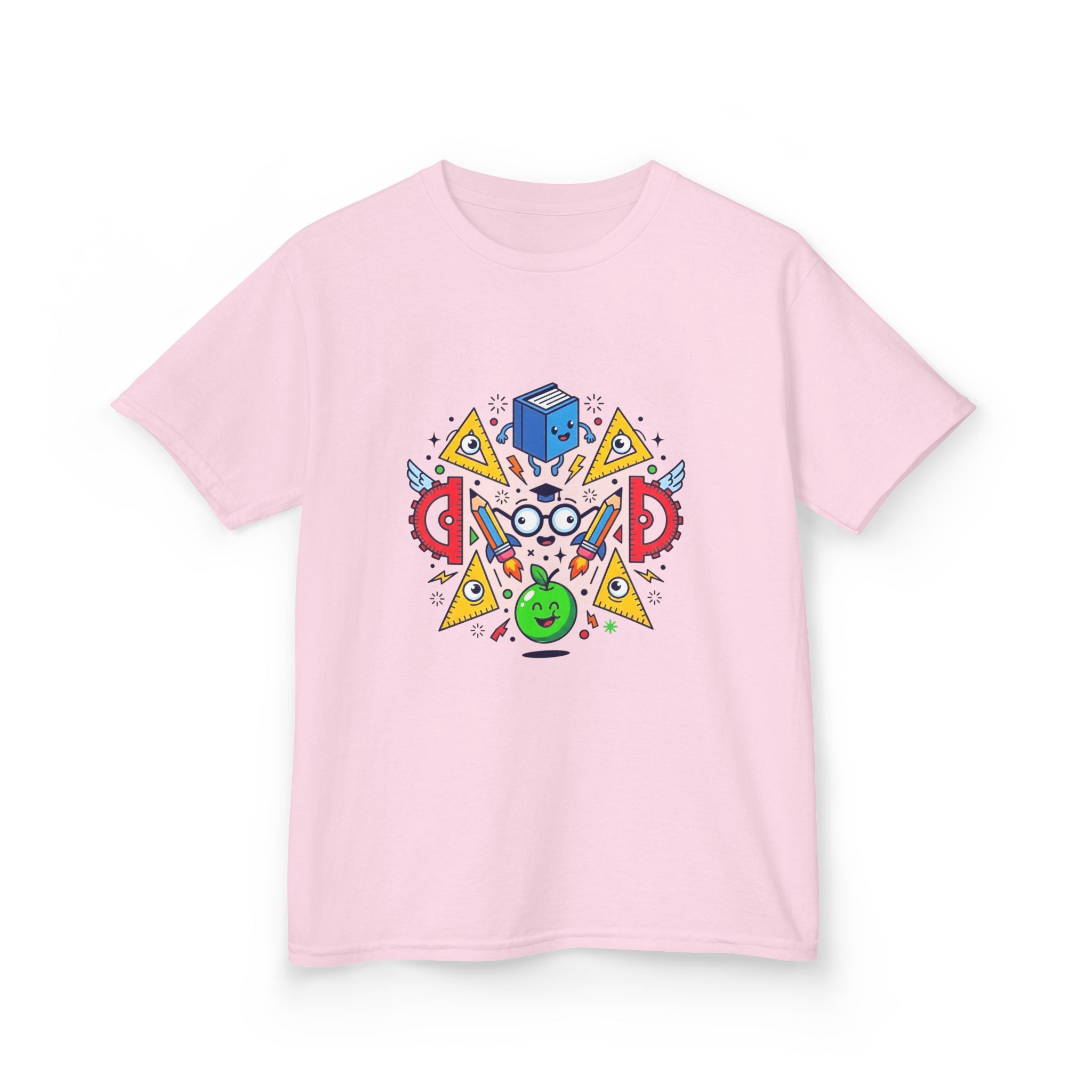 Kids Tee - Cartoon School Supplies & Learning Design | Back to School
