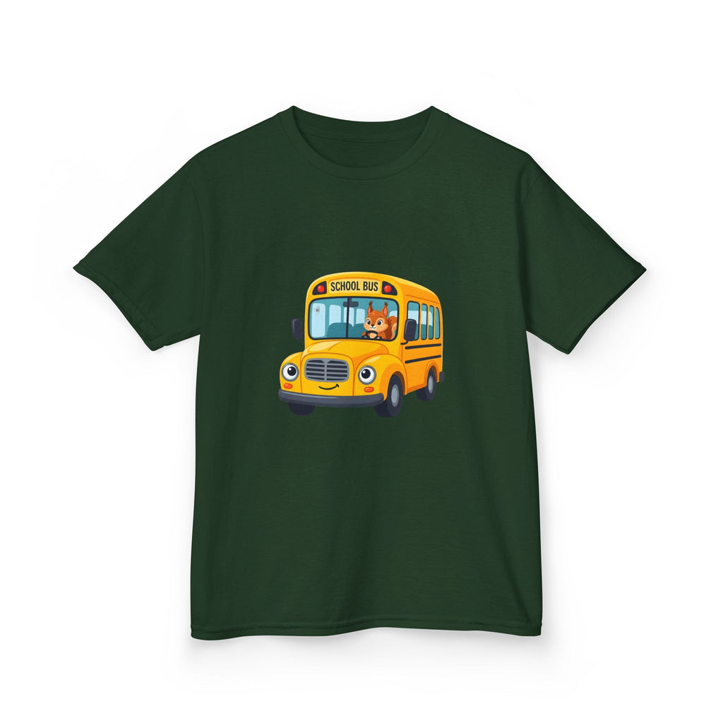 Kids School Bus T-Shirt - Cute Squirrel Driving Cartoon Tee | Back to