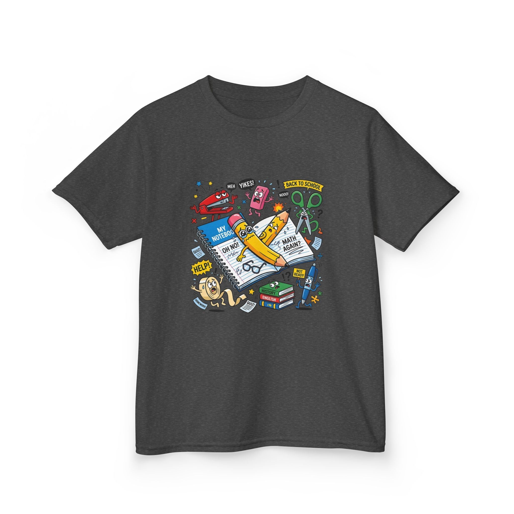 Kids Tee - Back to School Anxiety MEH YIKES! Funny Student