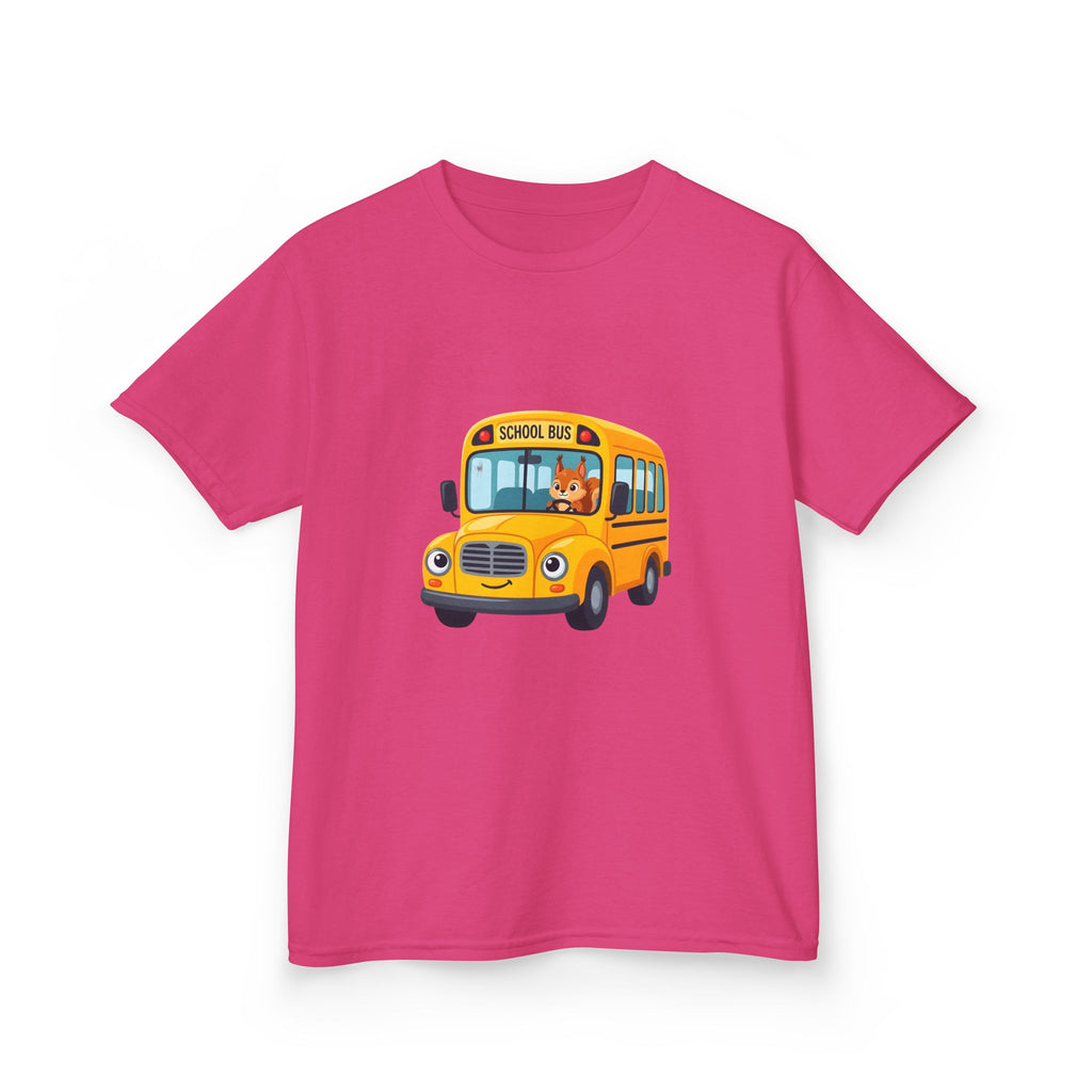 Kids School Bus T-Shirt - Cute Squirrel Driving Cartoon Tee | Back to
