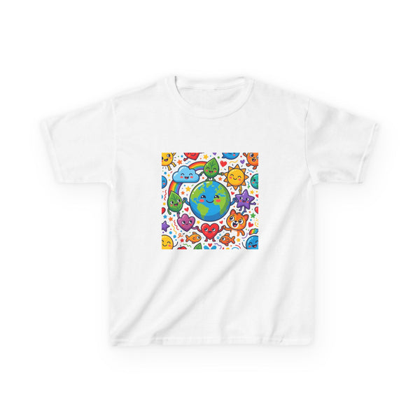 Kids Earth Day Tee - Happy Cartoon Planet | Nature Lovers