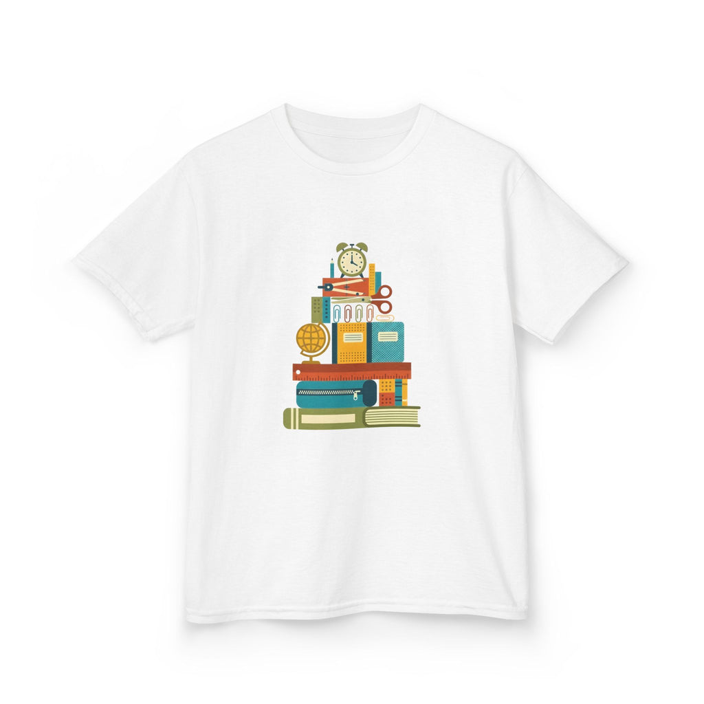 Kids Tee - Flat Vector School Supplies Stack | Back to School 2026