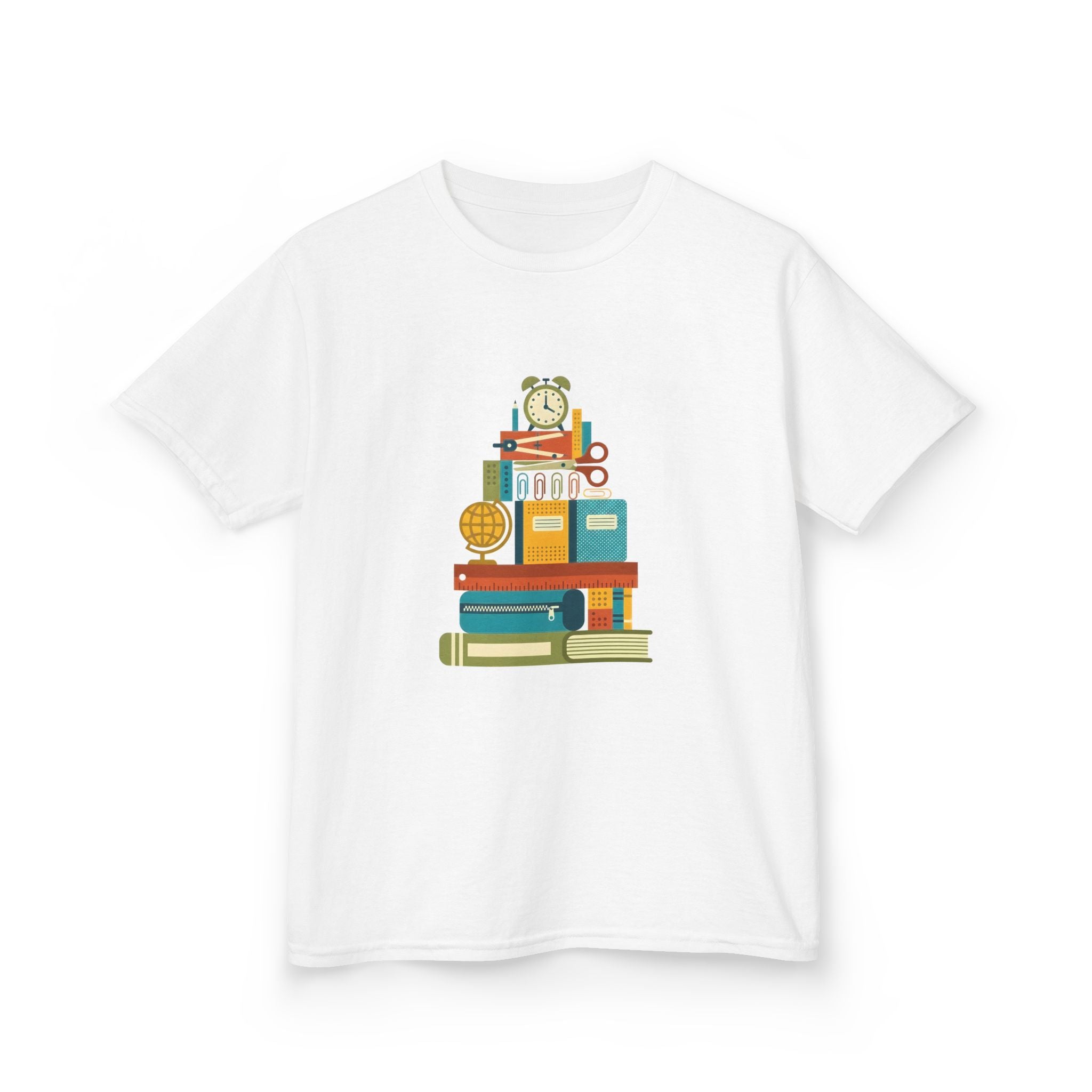 Kids Tee - Flat Vector School Supplies Stack | Back to School 2026