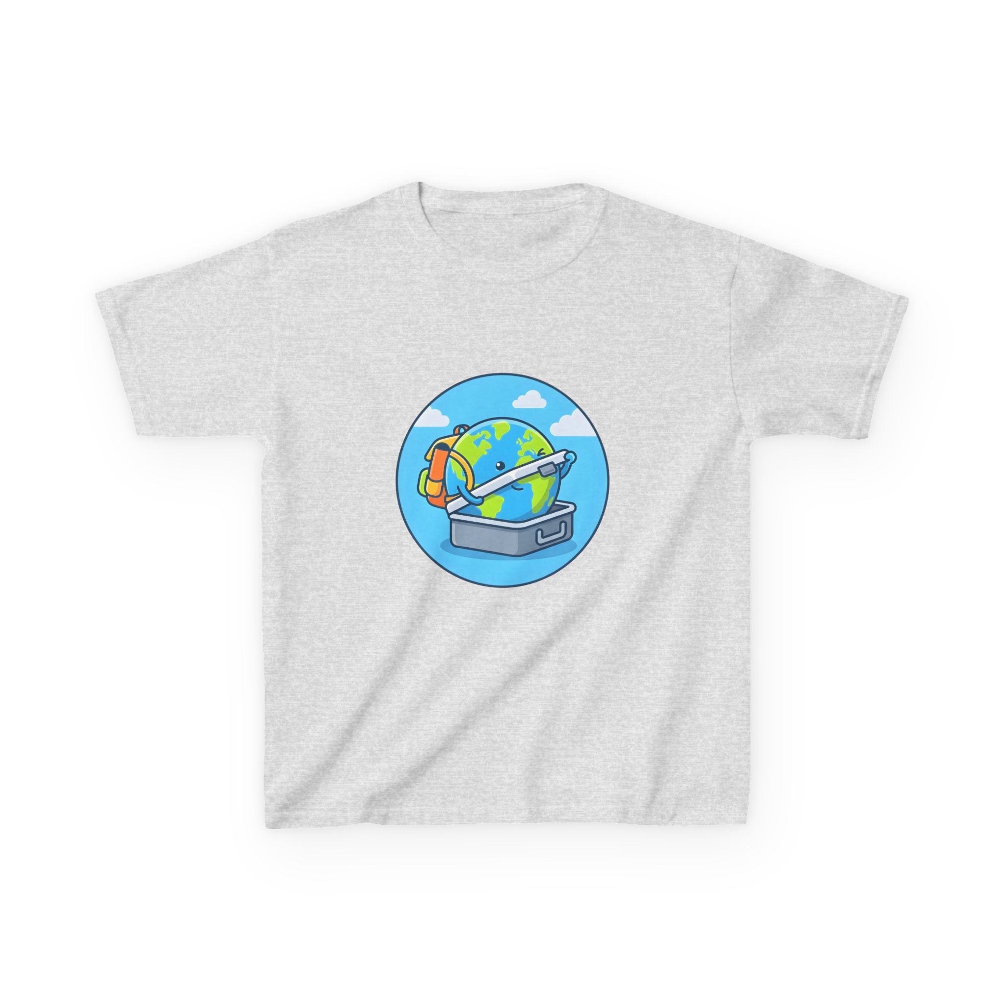 Kids Tee - Cute Earth Travel & School Cartoon Shirt | Adventure