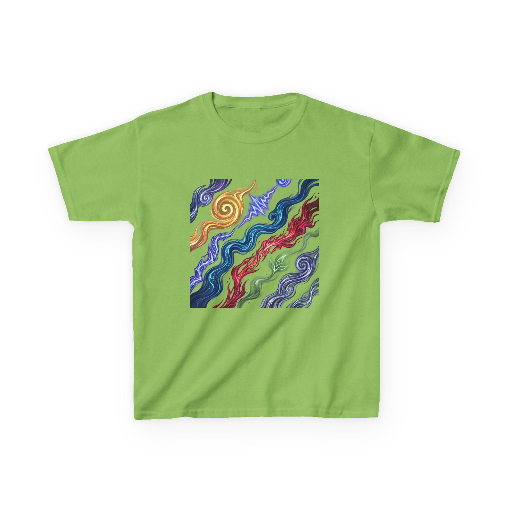 Kids Tee - Vibrant Elemental Magic Energy | Fantasy Glow