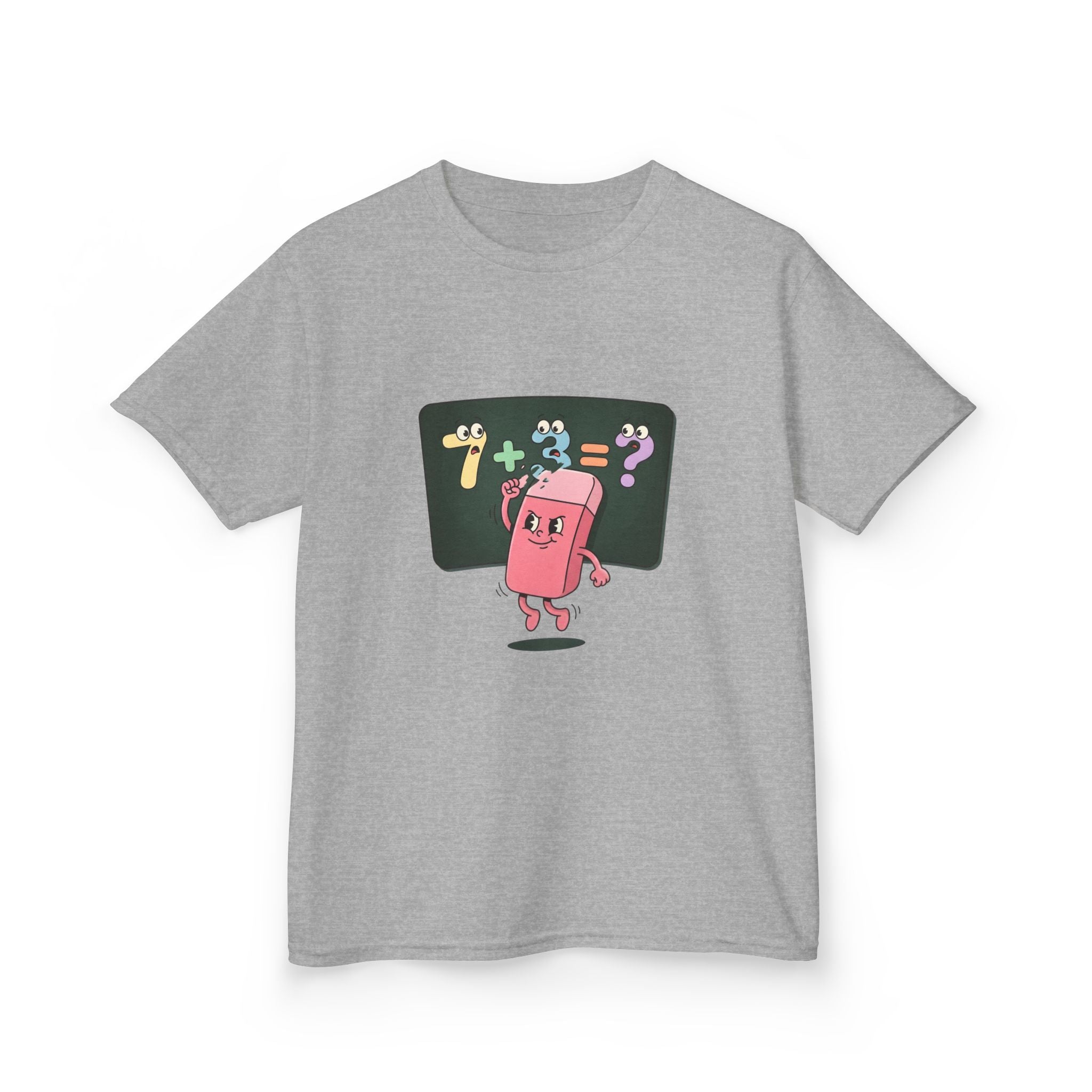 Kids Retro Math Tee - Playful Eraser Addition Problem