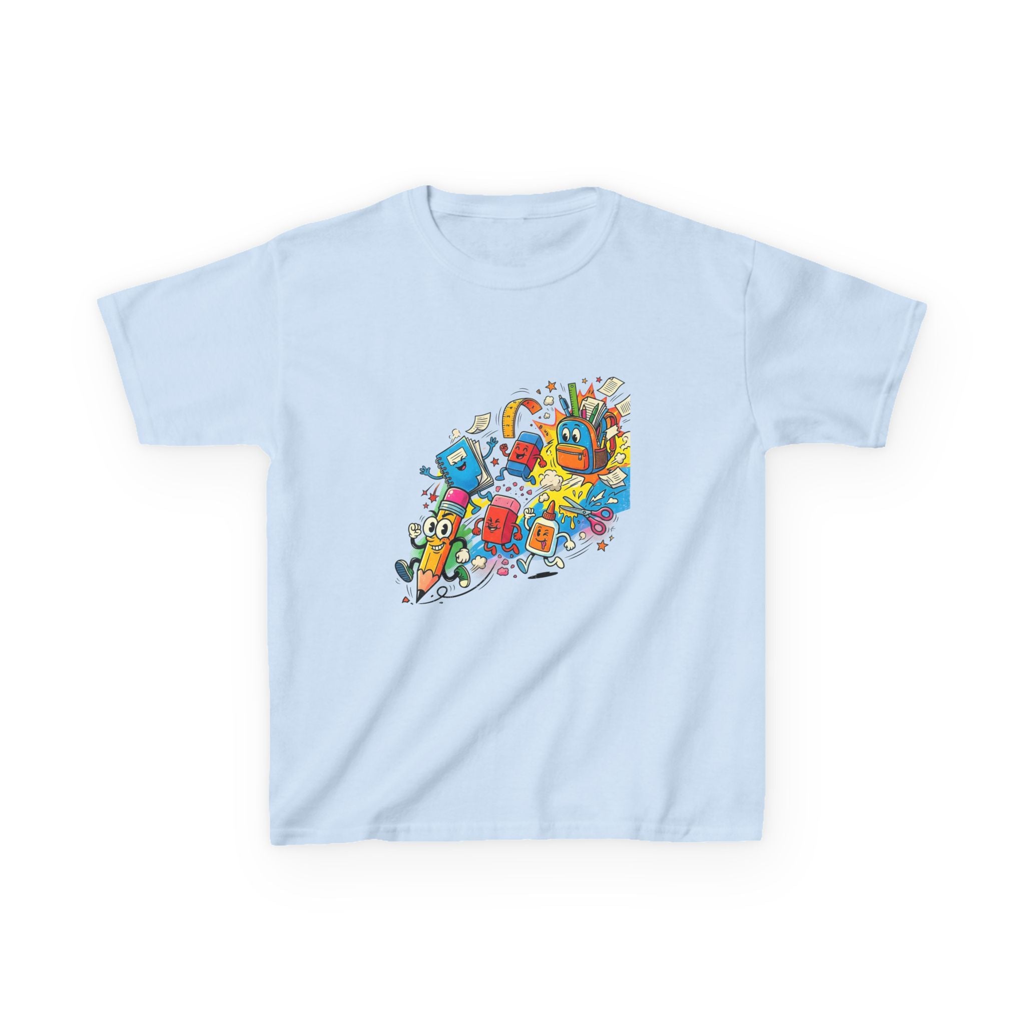Kids Back to School 2026 Tee - Cartoon School Supplies