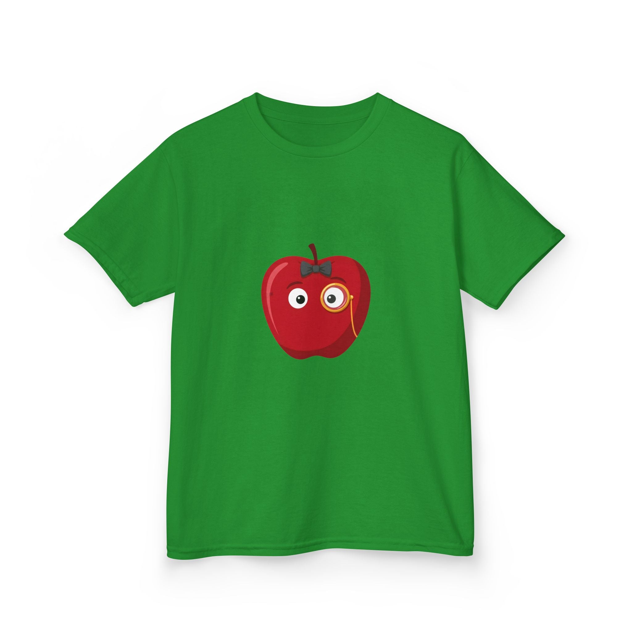 Kids Heavy Cotton Tee - Whimsical Monocle Apple Character