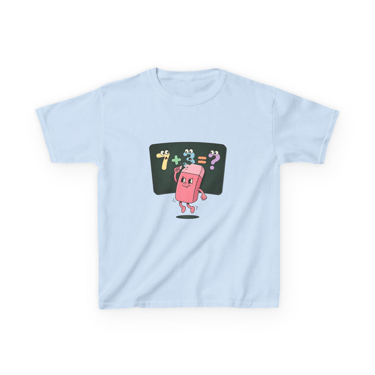Kids Retro Math Tee - Playful Eraser Addition Problem