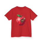 Kids Steampunk T-Shirt - Low Poly Geometric Mechanical Apple Worm