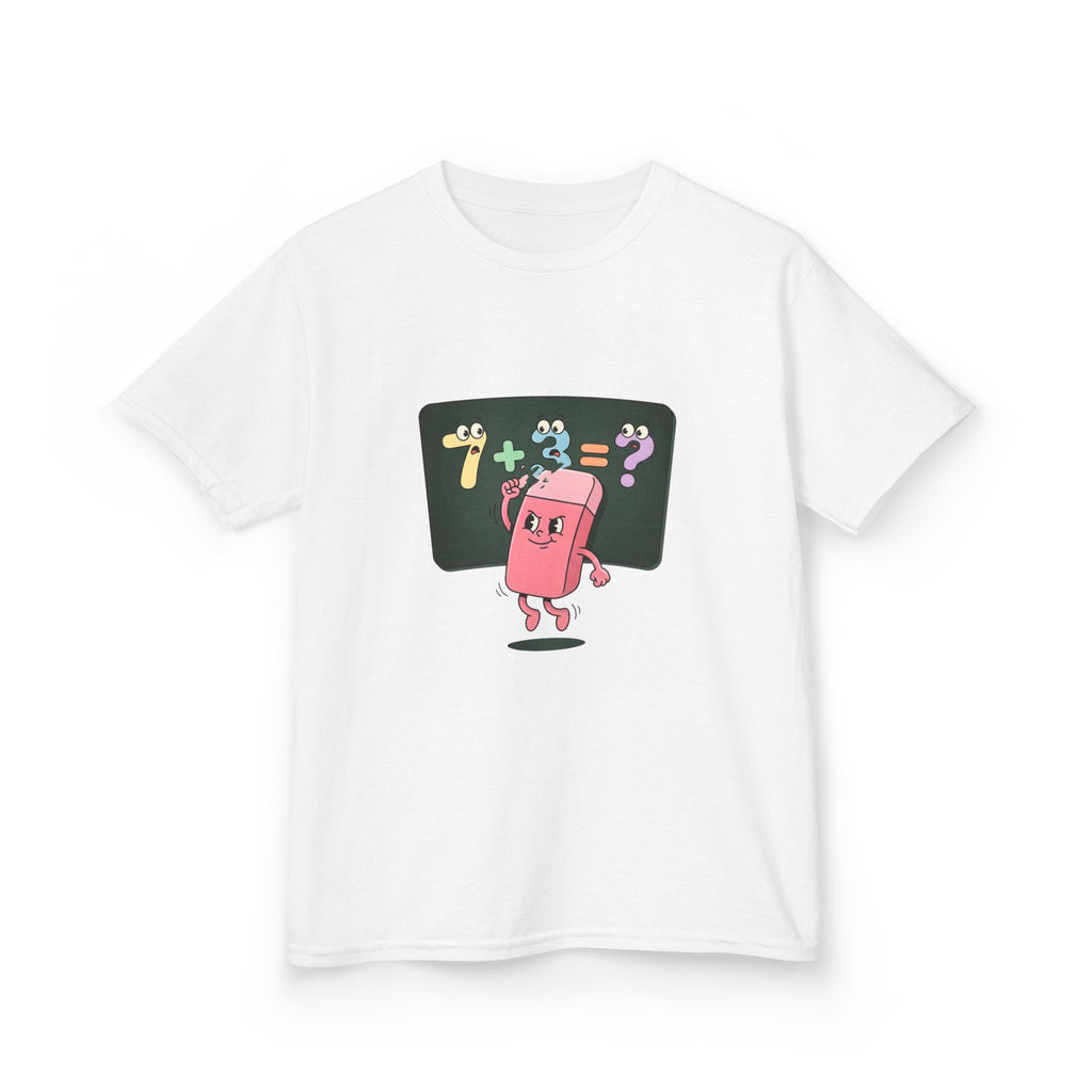 Kids Retro Math Tee - Playful Eraser Addition Problem
