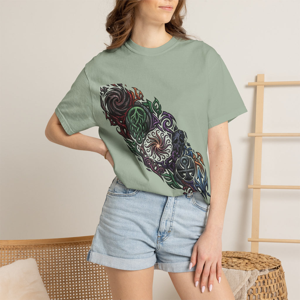 Unisex T-shirt - Dark Fantasy Celtic Skull Ankh | Garment-Dyed