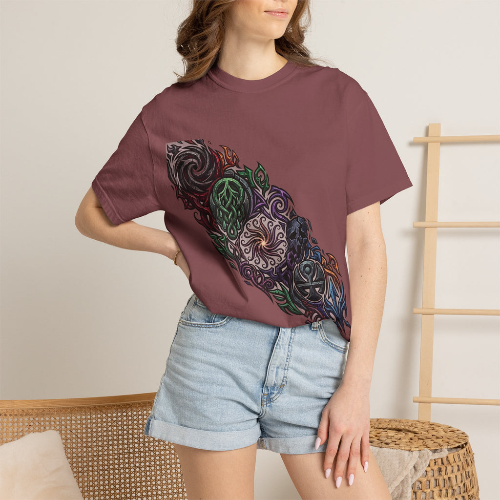 Unisex T-shirt - Dark Fantasy Celtic Skull Ankh | Garment-Dyed