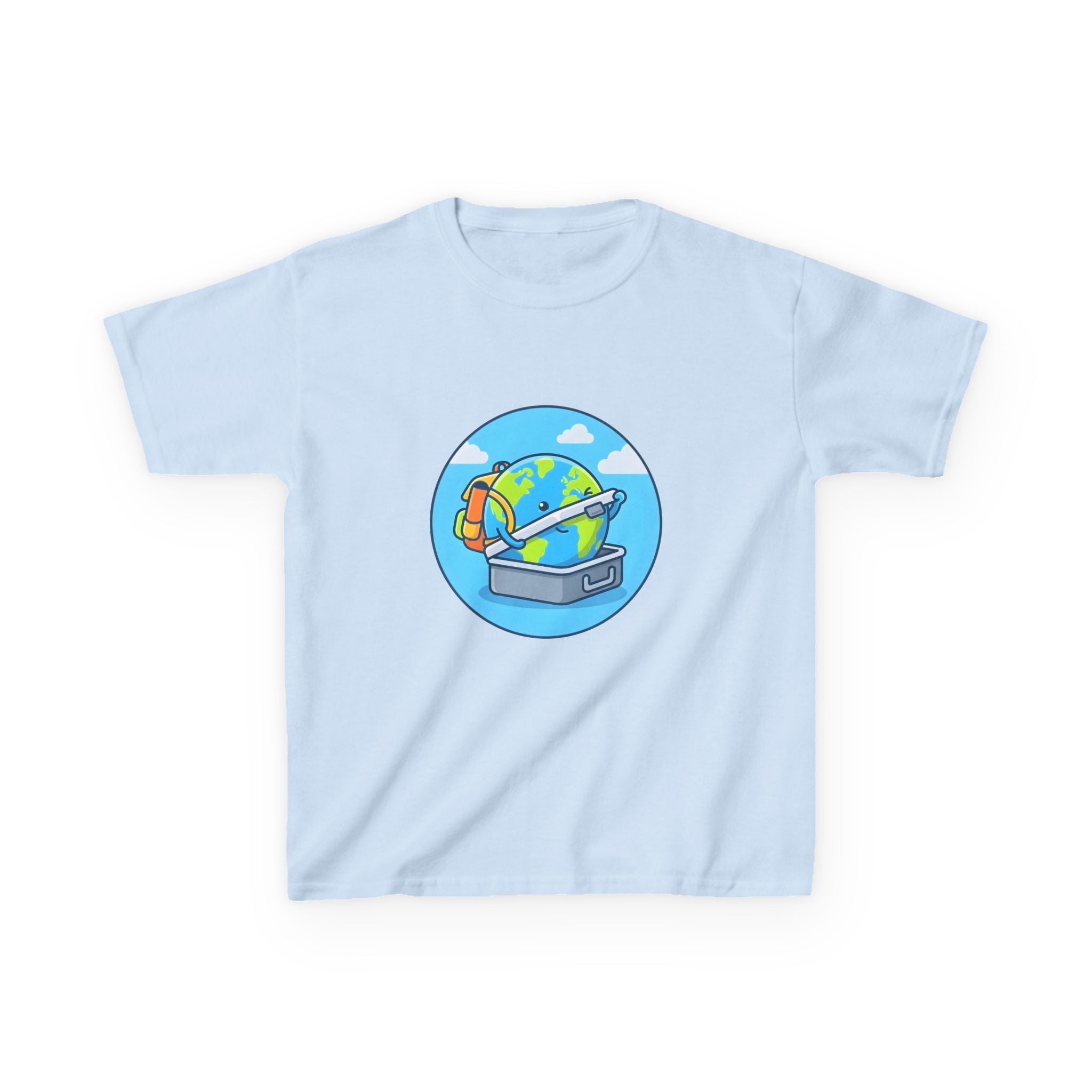 Kids Tee - Cute Earth Travel & School Cartoon Shirt | Adventure