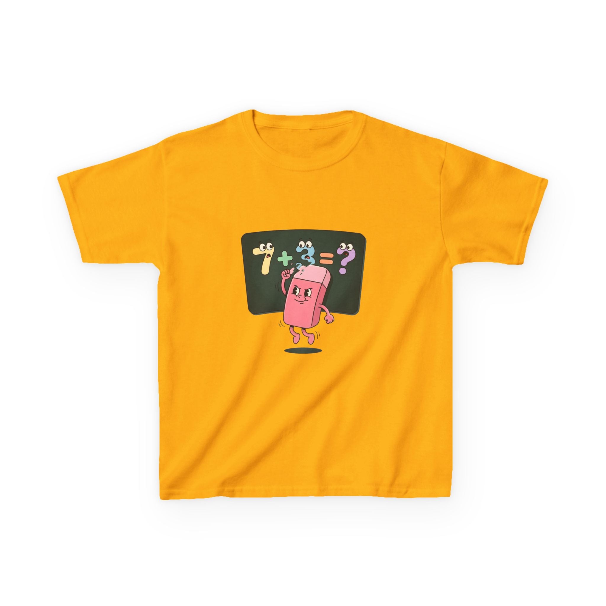 Kids Retro Math Tee - Playful Eraser Addition Problem