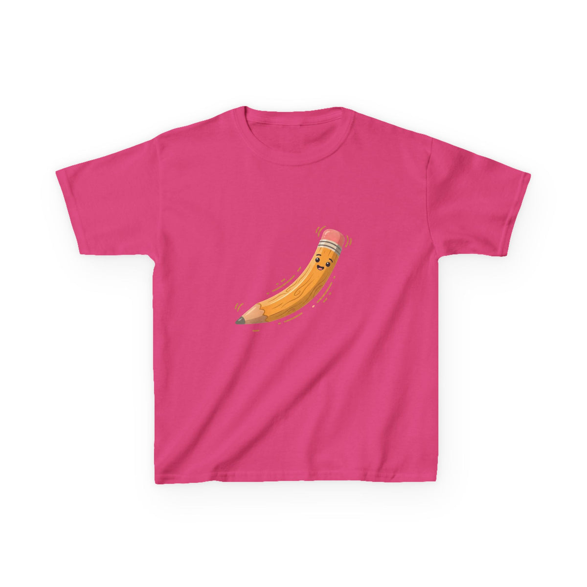 Kids Heavy Cotton Tee - Happy Animated Pencil School Supply | Back to