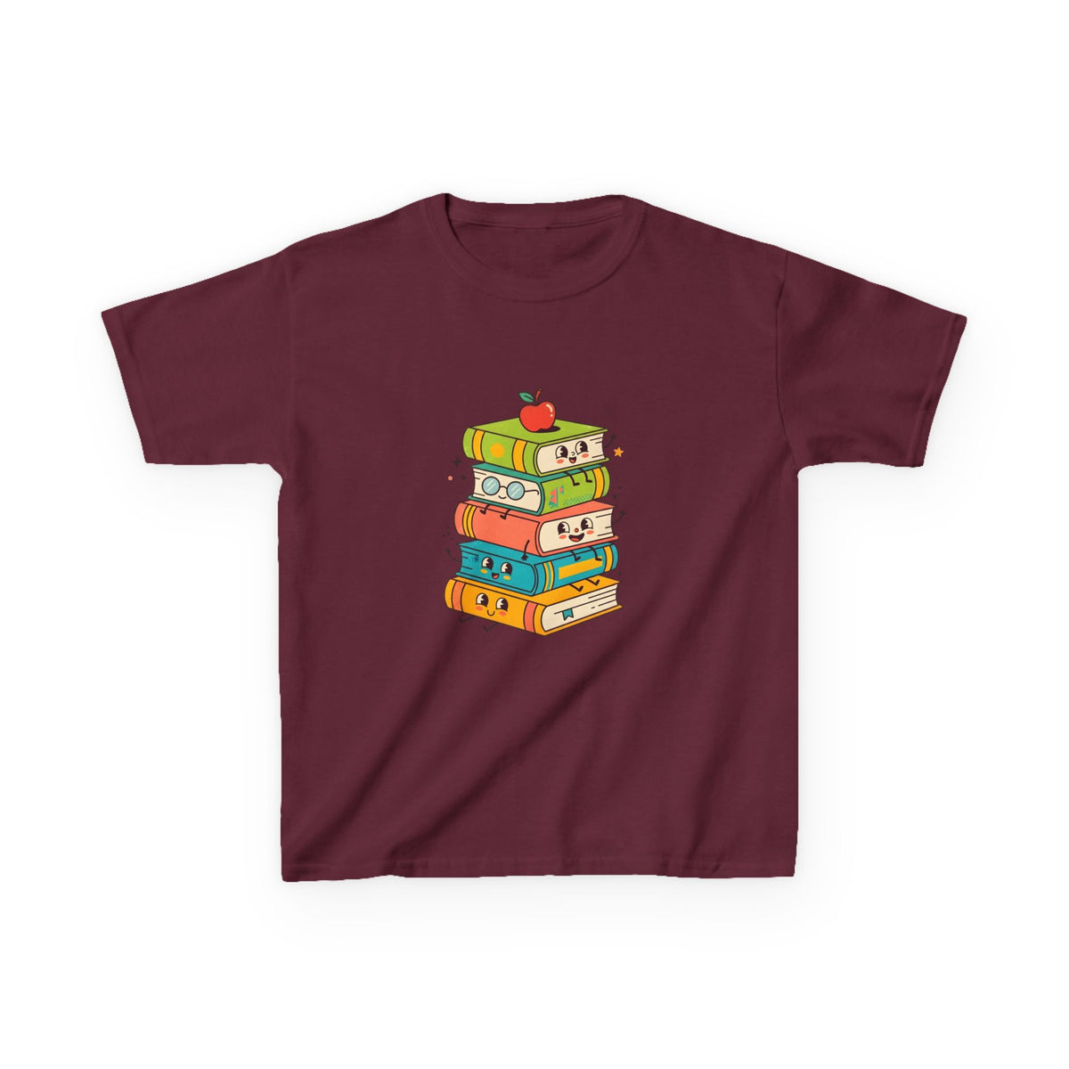 Kids Bookworm Tee - Whimsical Retro Reading & Learning Design
