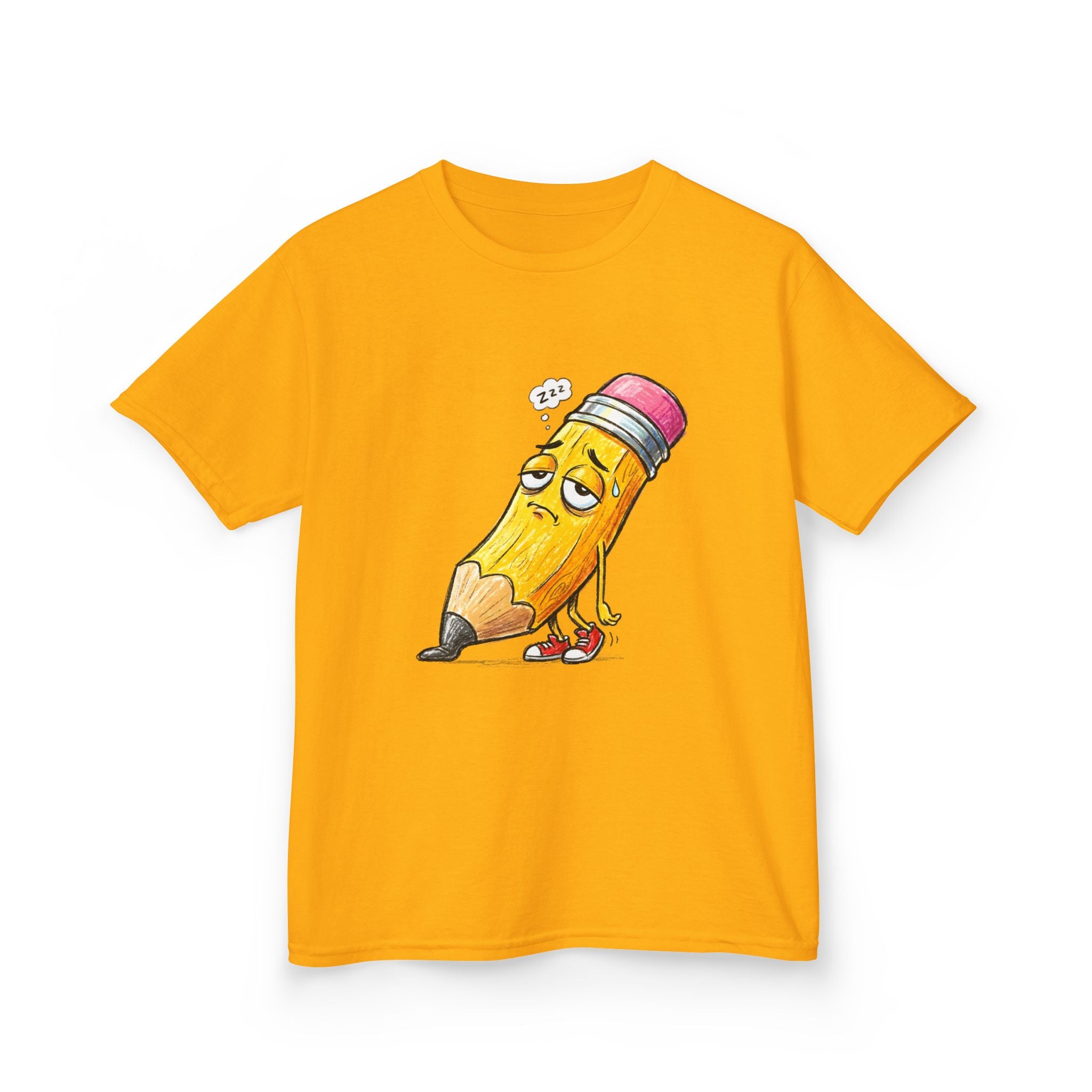 Kids T-Shirt - Tired Pencil Zzz Cartoon | Funny Back to School