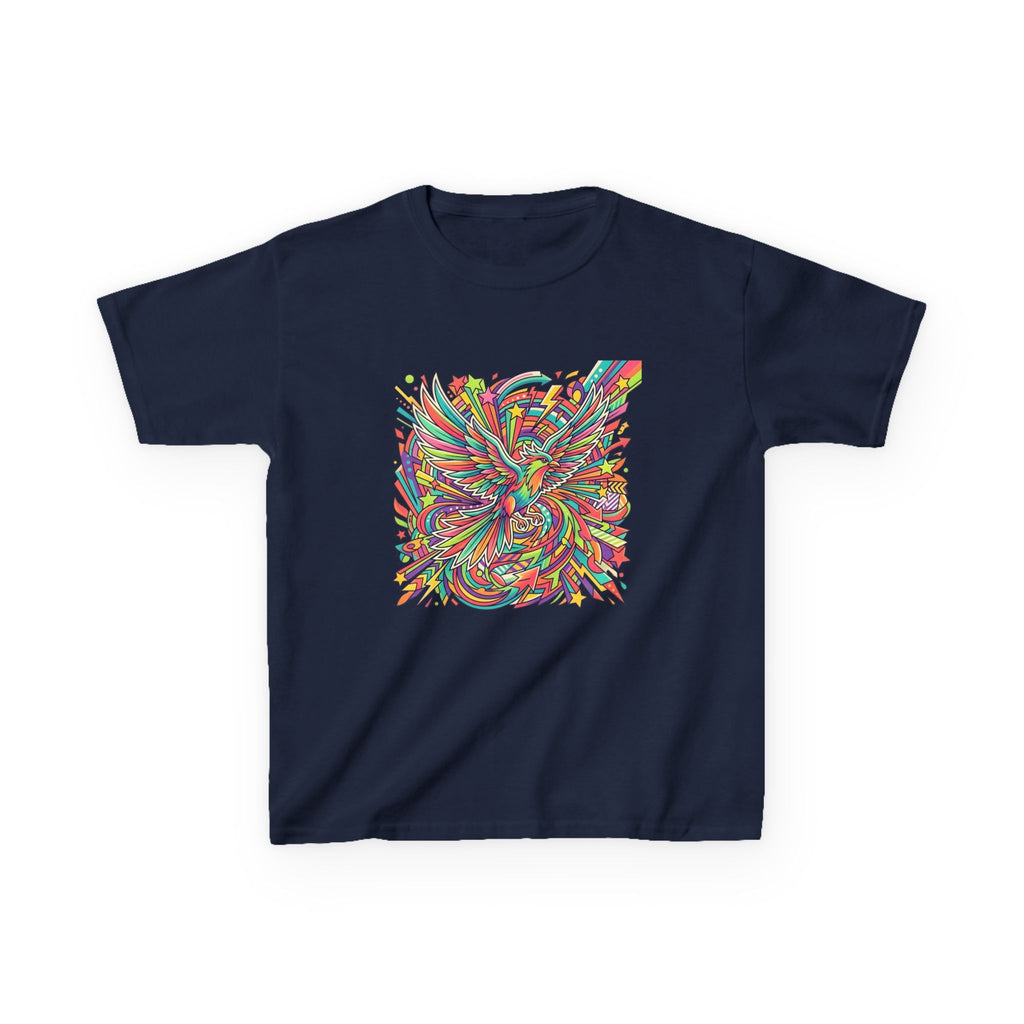 Kids Mythical Phoenix Tee - Energetic Psychedelic Art