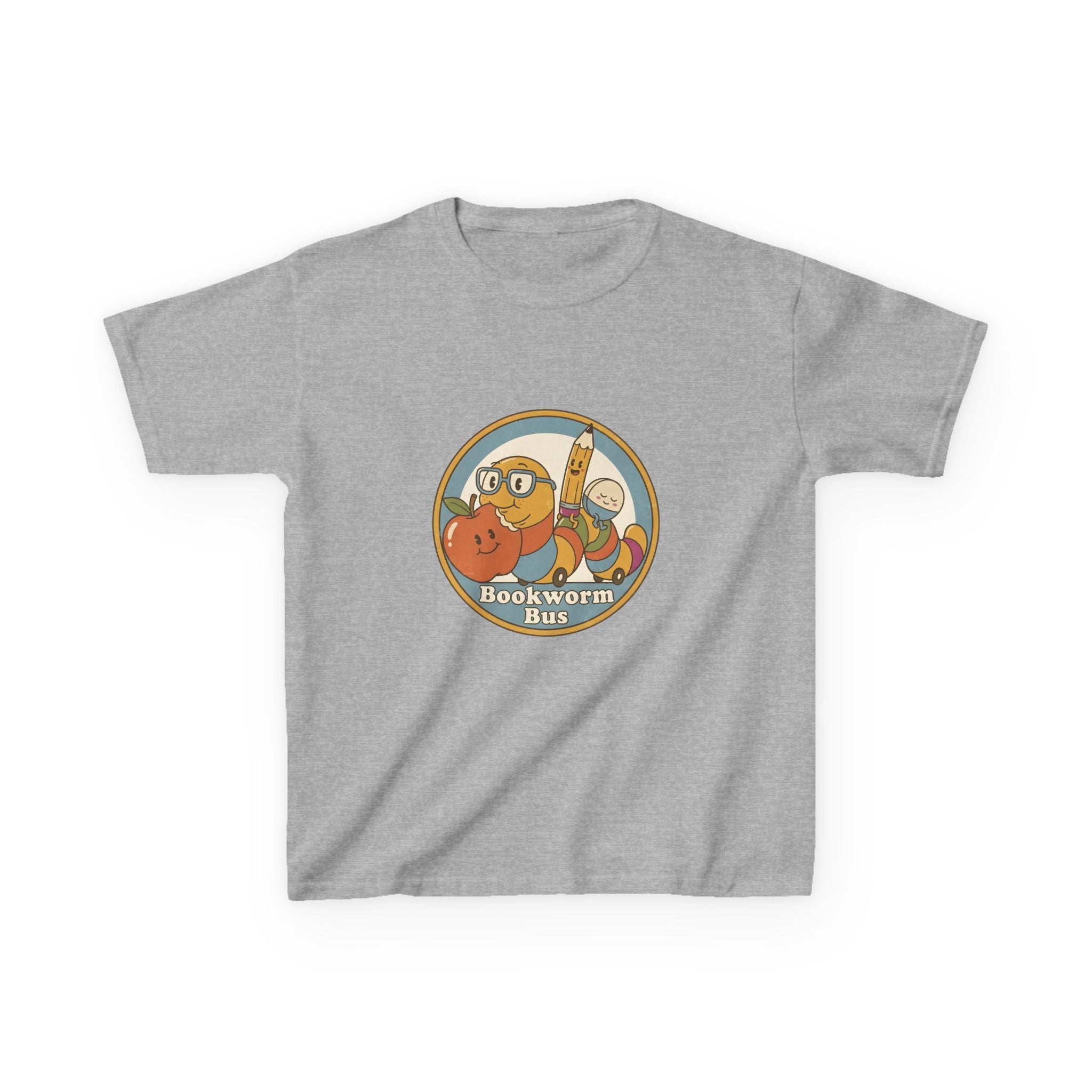 Kids Bookworm T-Shirt - School Bus | Educational Learning