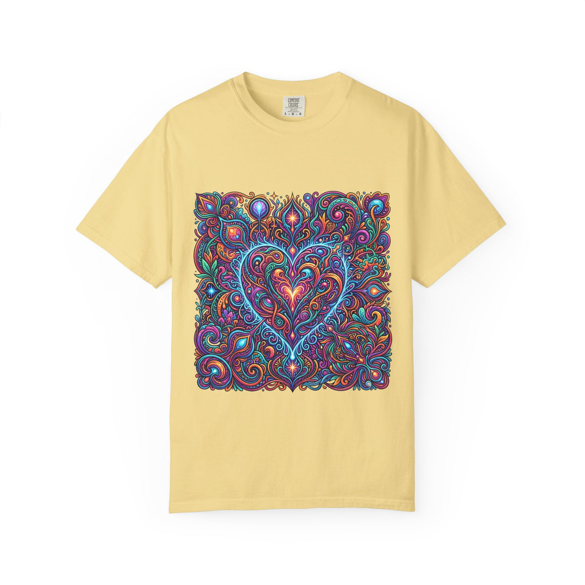 Unisex Garment-Dyed T-shirt - Cosmic Love | Psychedelic Heart Art