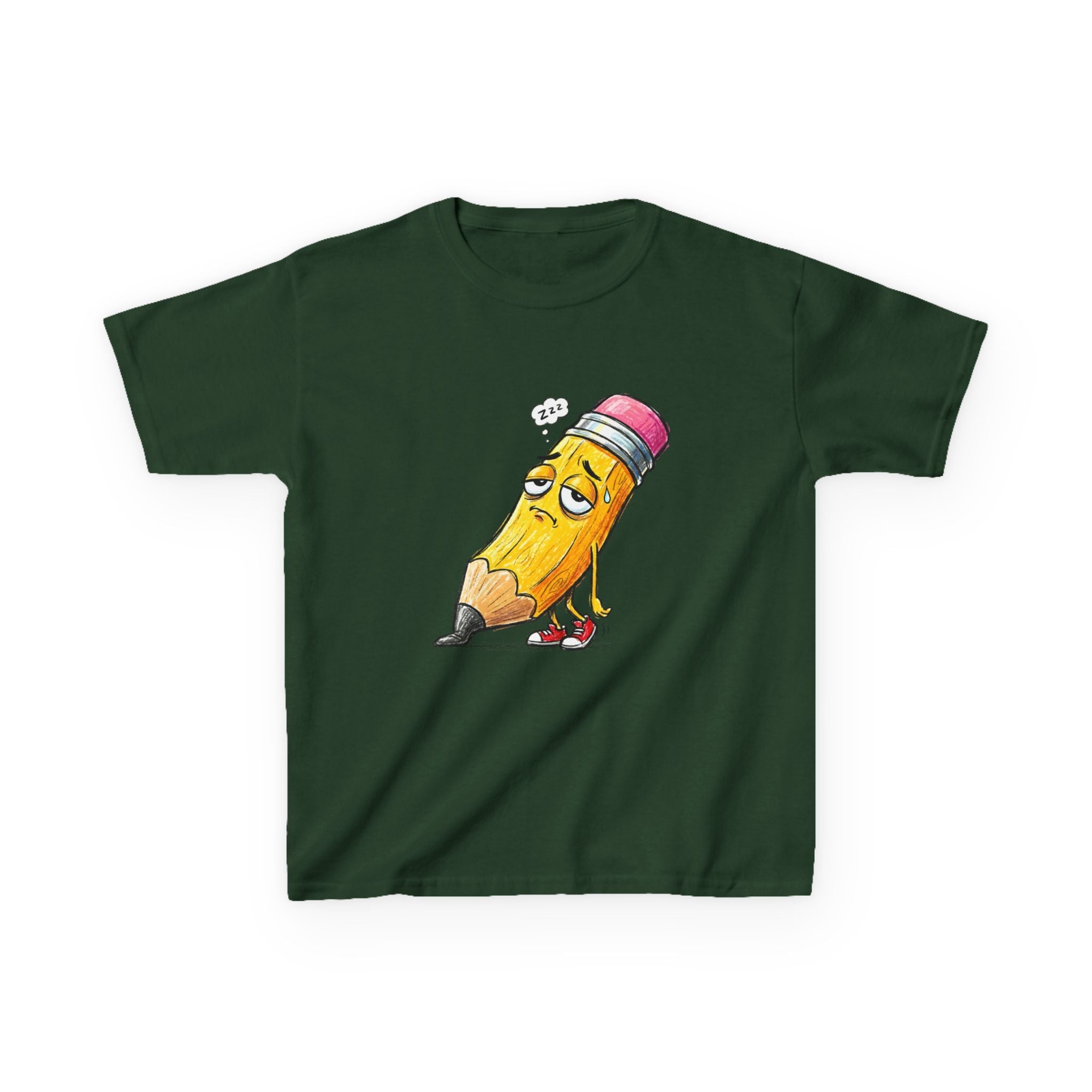 Kids T-Shirt - Tired Pencil Zzz Cartoon | Funny Back to School