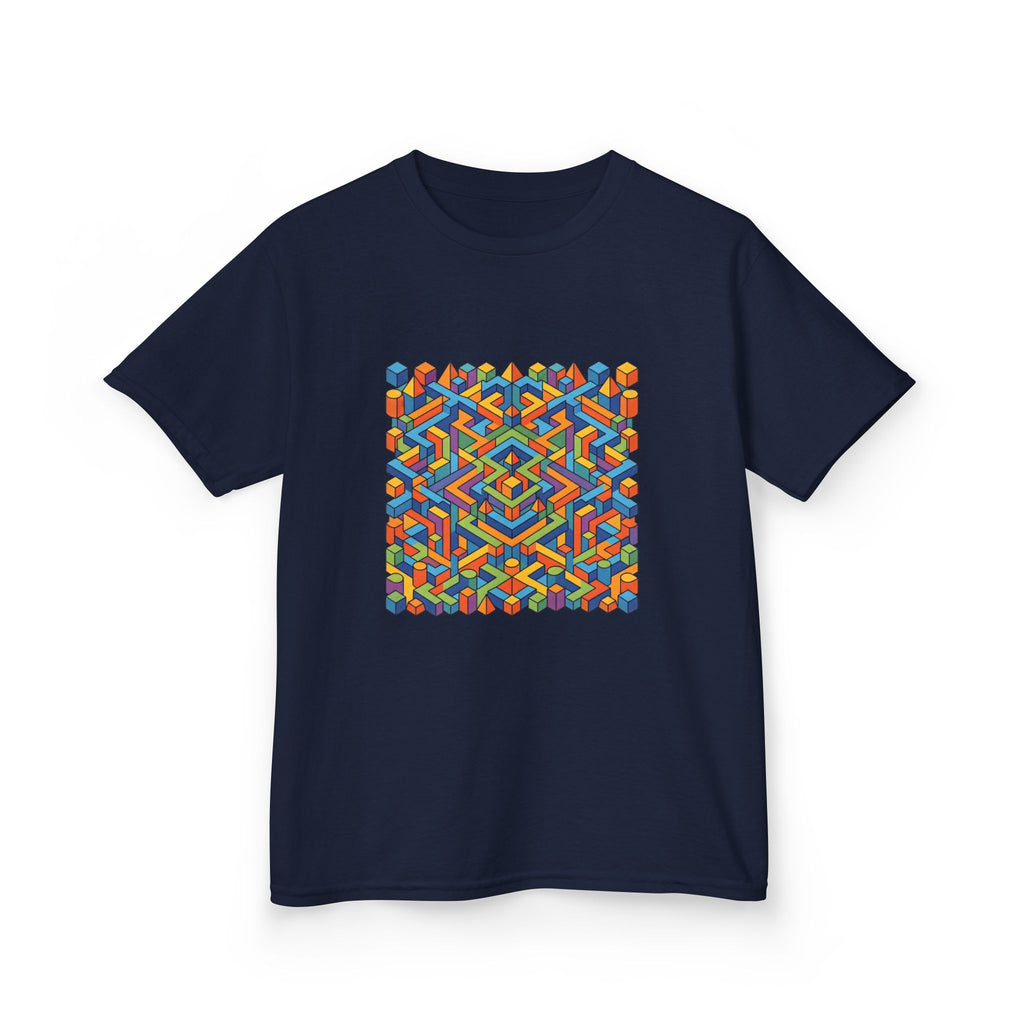 Kids T-Shirt - Colorful Isometric Optical Illusion Maze