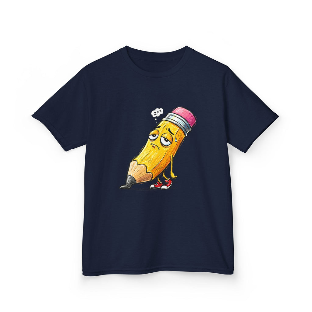 Kids T-Shirt - Tired Pencil Zzz Cartoon | Funny Back to School
