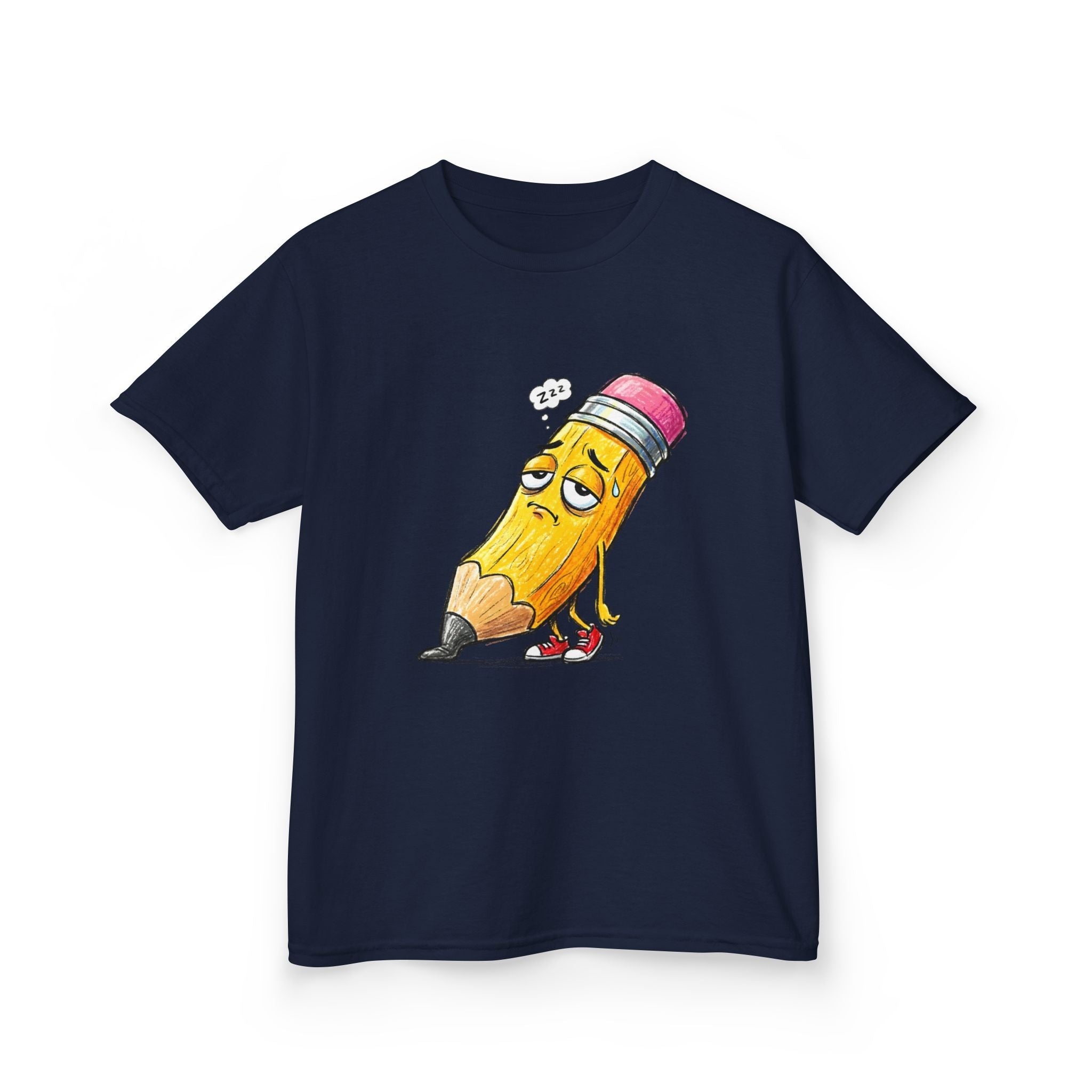 Kids T-Shirt - Tired Pencil Zzz Cartoon | Funny Back to School