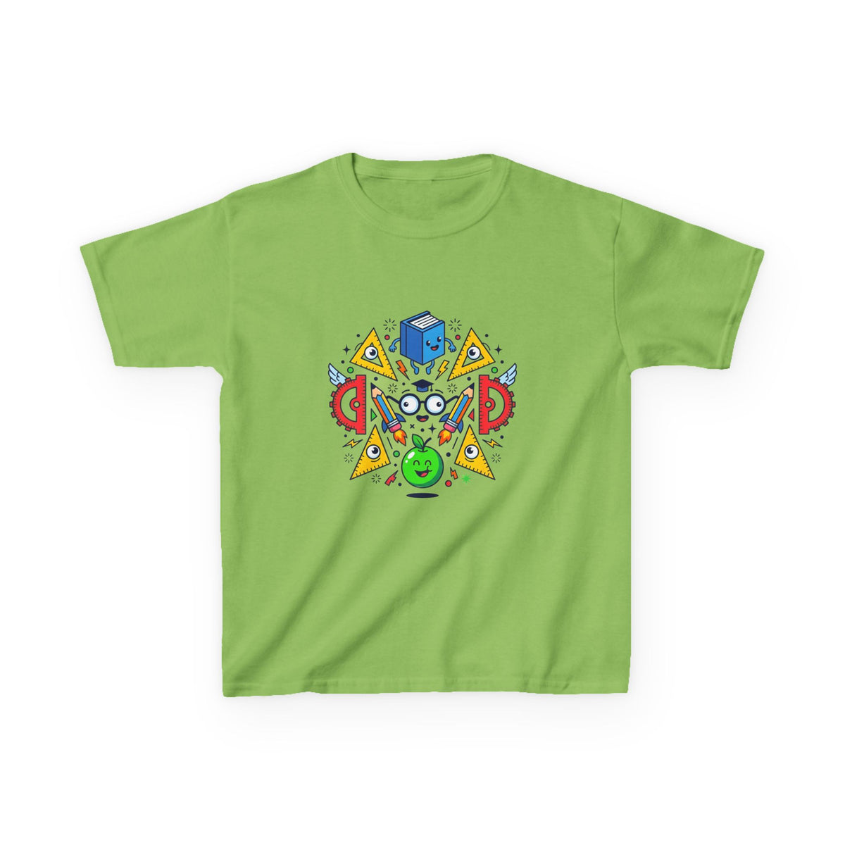 Kids Tee - Cartoon School Supplies & Learning Design | Back to School