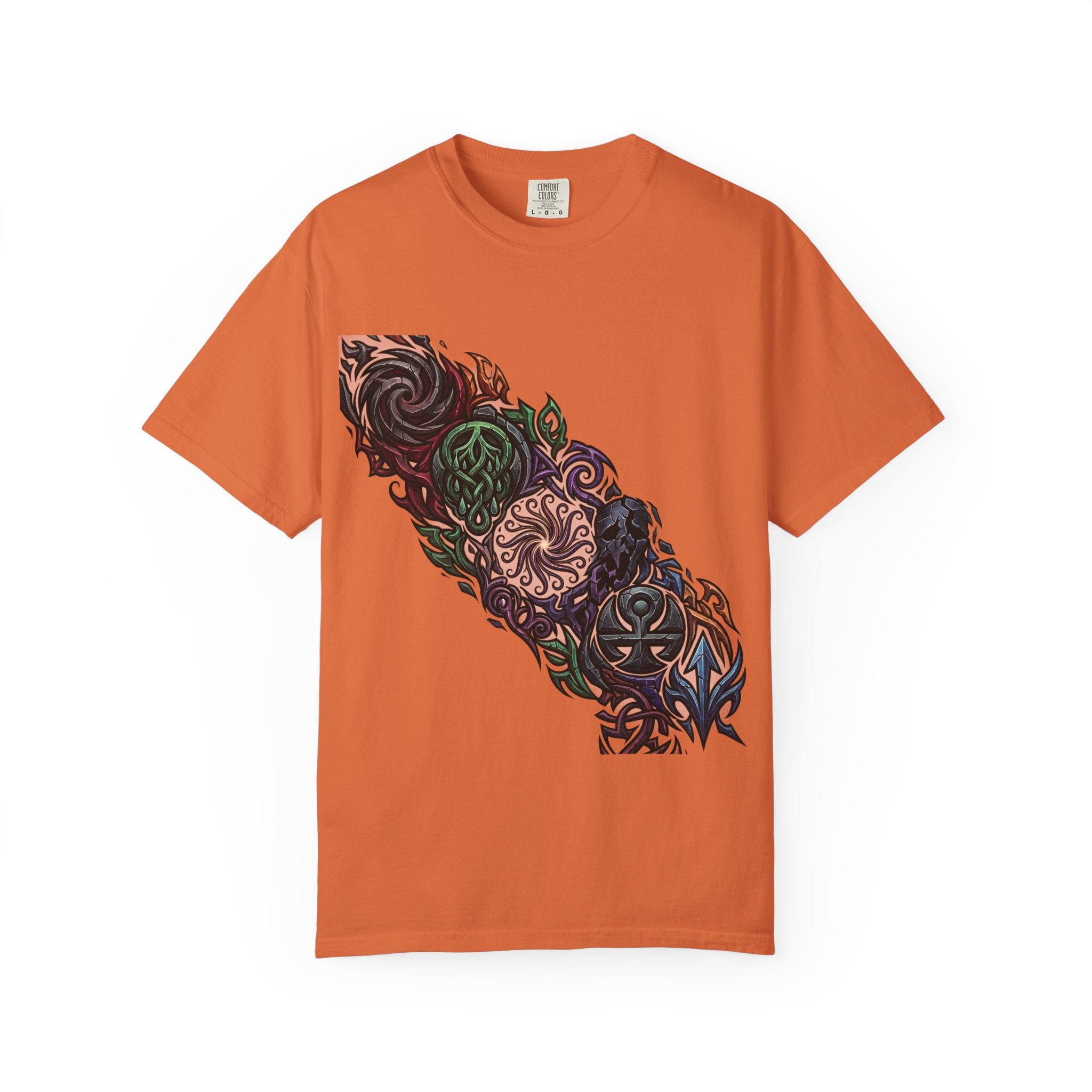 Unisex T-shirt - Dark Fantasy Celtic Skull Ankh | Garment-Dyed