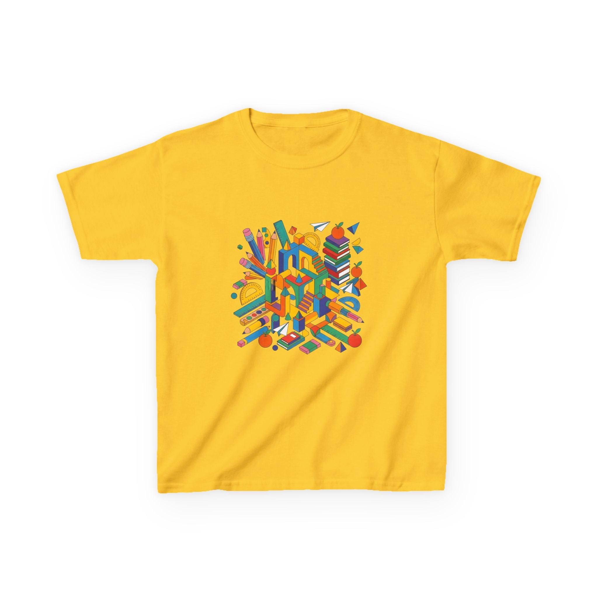 Kids T-Shirt - Abstract Geometric School Supplies | Back to School