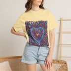 Unisex Garment-Dyed T-shirt - Cosmic Love | Psychedelic Heart Art