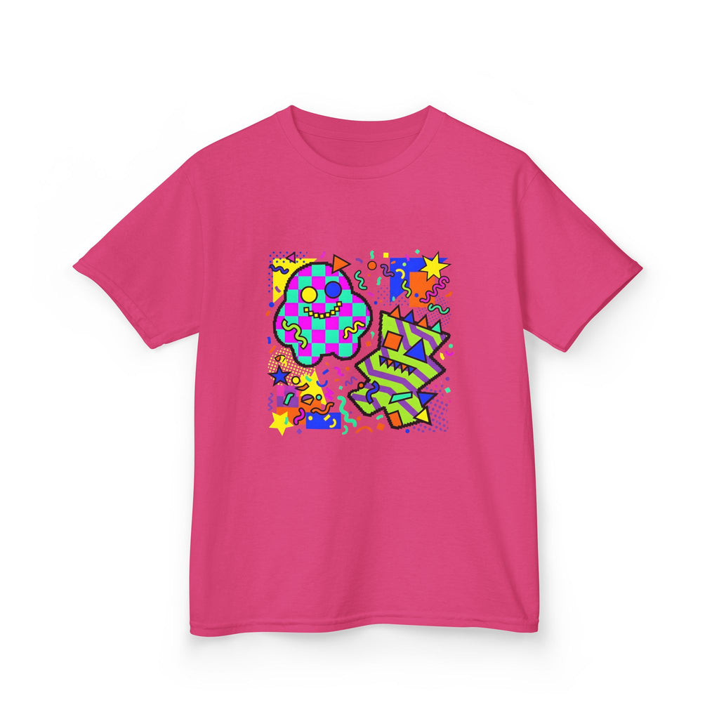 Kids Tee - Playful 90s Geometric Monsters | Retro Abstract