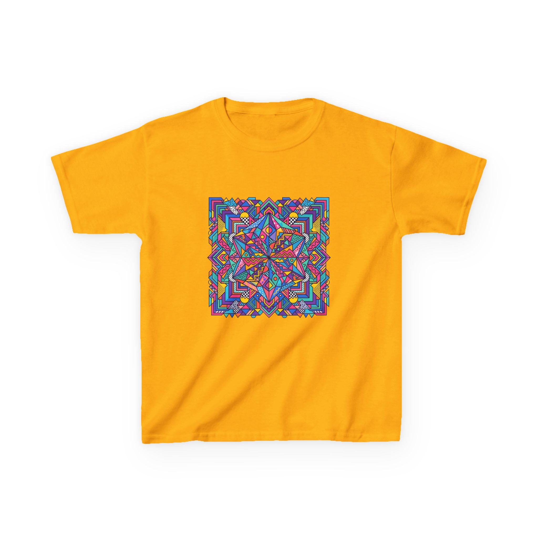 Kids Tee - Retro Geometric Kaleidoscope Abstract | 90s Aesthetic Top